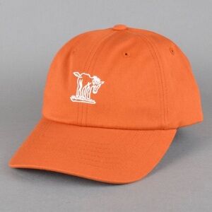 Brixton Orange Baseball Cap with Embroidered Donkey Burro Design Classic Hat